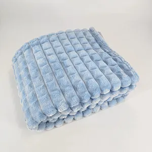 Polyester Super Soft Corduroy Flannel Fleece Blanket